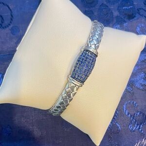 Charriol Silver and Blue Sapphire Braided Bracelet